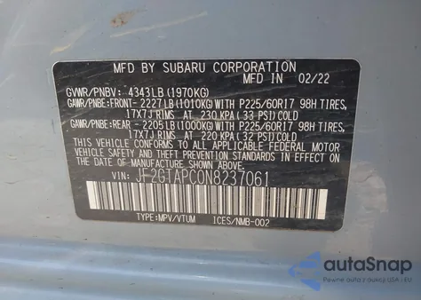2022 Subaru Crosstrek Premium from USA, damaged, VIN JF2GTAPC0N8237061